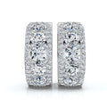 The Royal Halo Wide-Band: 2.12 CTW Lab-Grown Diamond Huggie Hoops 14K-18K Gold/Platinum