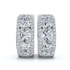 The Royal Halo Wide-Band: 2.12 CTW Lab-Grown Diamond Huggie Hoops 14K-18K Gold/Platinum