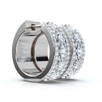 The Royal Halo Wide-Band: 2.12 CTW Lab-Grown Diamond Huggie Hoops 14K-18K Gold/Platinum