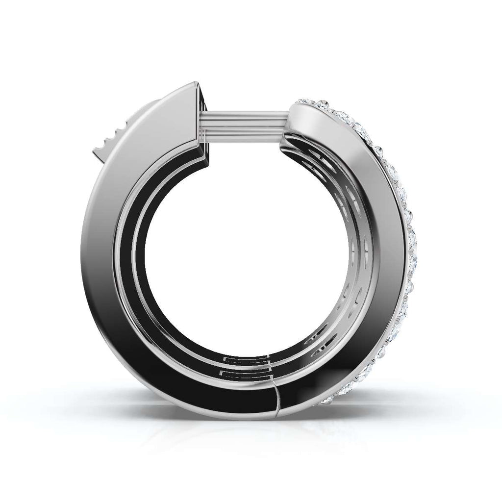 The Royal Halo Wide-Band: 2.12 CTW Lab-Grown Diamond Huggie Hoops 14K-18K Gold/Platinum