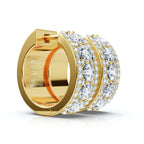 The Royal Halo Wide-Band: 2.12 CTW Lab-Grown Diamond Huggie Hoops 14K-18K Gold/Platinum