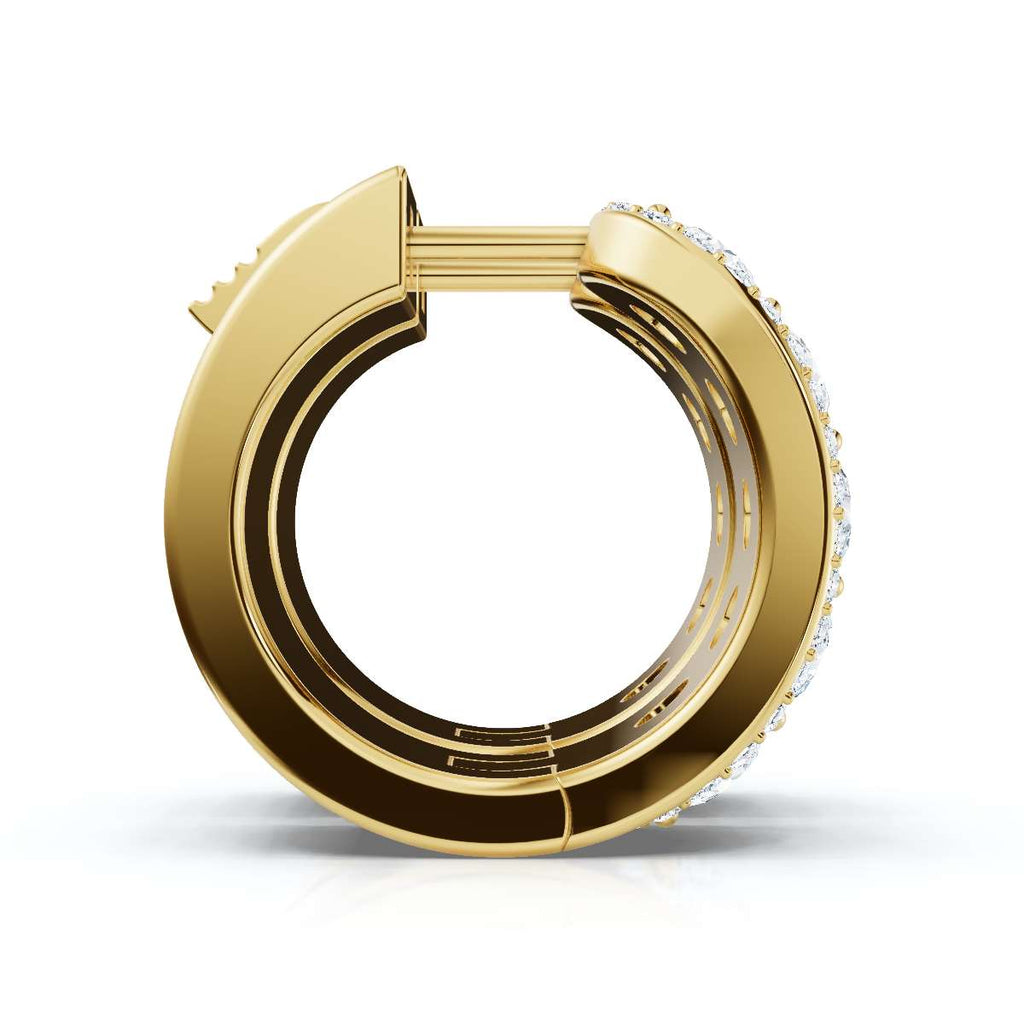 The Royal Halo Wide-Band: 2.12 CTW Lab-Grown Diamond Huggie Hoops 14K-18K Gold/Platinum