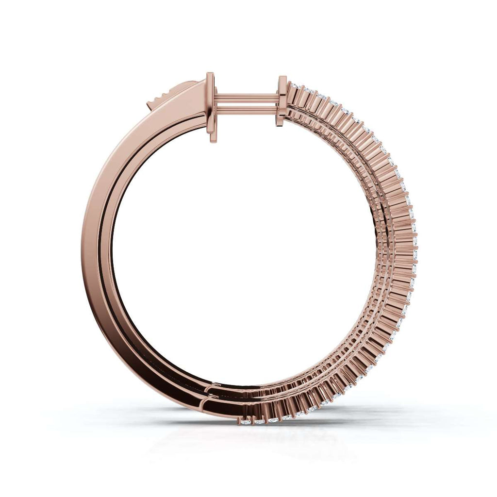The Trinity Hoop: 1.72 - 2.50 CTW Triple-Row Lab-Grown Diamond Statement Hoops 14K-18K Gold/Platinum