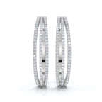The Trinity Hoop: 1.72 - 2.50 CTW Triple-Row Lab-Grown Diamond Statement Hoops 14K-18K Gold/Platinum