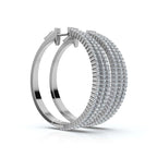 The Trinity Hoop: 1.72 - 2.50 CTW Triple-Row Lab-Grown Diamond Statement Hoops 14K-18K Gold/Platinum