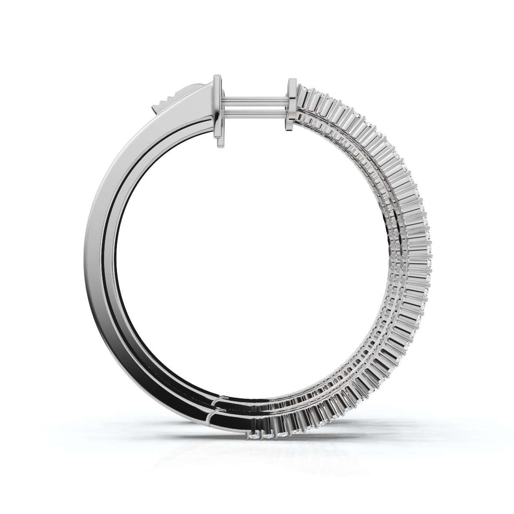 The Trinity Hoop: 1.72 - 2.50 CTW Triple-Row Lab-Grown Diamond Statement Hoops 14K-18K Gold/Platinum