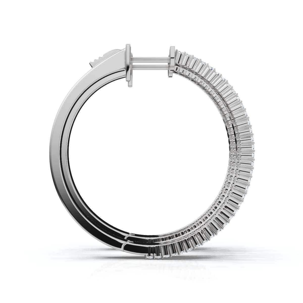 The Trinity Hoop: 1.72 - 2.50 CTW Triple-Row Lab-Grown Diamond Statement Hoops 14K-18K Gold/Platinum