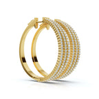 The Trinity Hoop: 1.72 - 2.50 CTW Triple-Row Lab-Grown Diamond Statement Hoops 14K-18K Gold/Platinum
