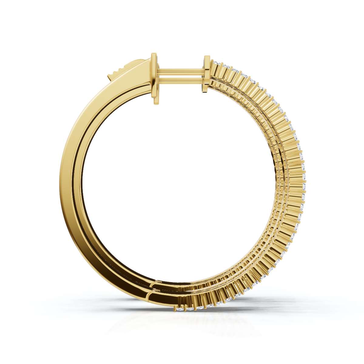 The Trinity Hoop: 1.72 - 2.50 CTW Triple-Row Lab-Grown Diamond Statement Hoops 14K-18K Gold/Platinum