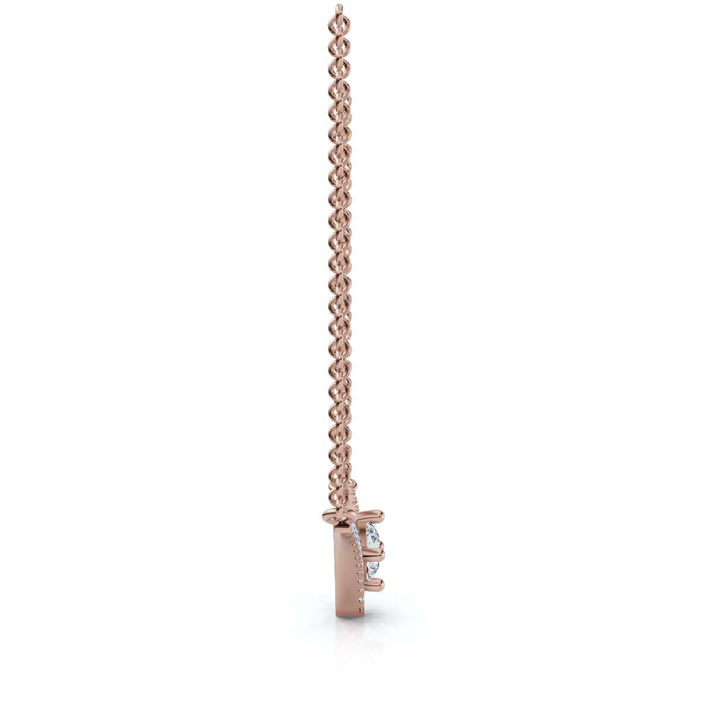 The Siren Chevron: 0.23 CTW Floating Solitaire V-Necklace 14K-18K Gold/Platinum
