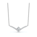 The Siren Chevron: 0.23 CTW Floating Solitaire V-Necklace 14K-18K Gold/Platinum