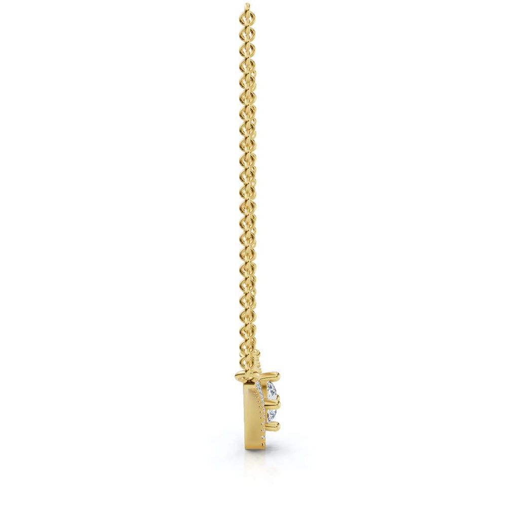 The Siren Chevron: 0.23 CTW Floating Solitaire V-Necklace 14K-18K Gold/Platinum