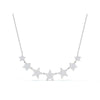 The Celeste Necklace: 0.64 CTW Seven-Star Pavé Lab-Grown Diamond Curved Bib Gold/Platinum Necklace