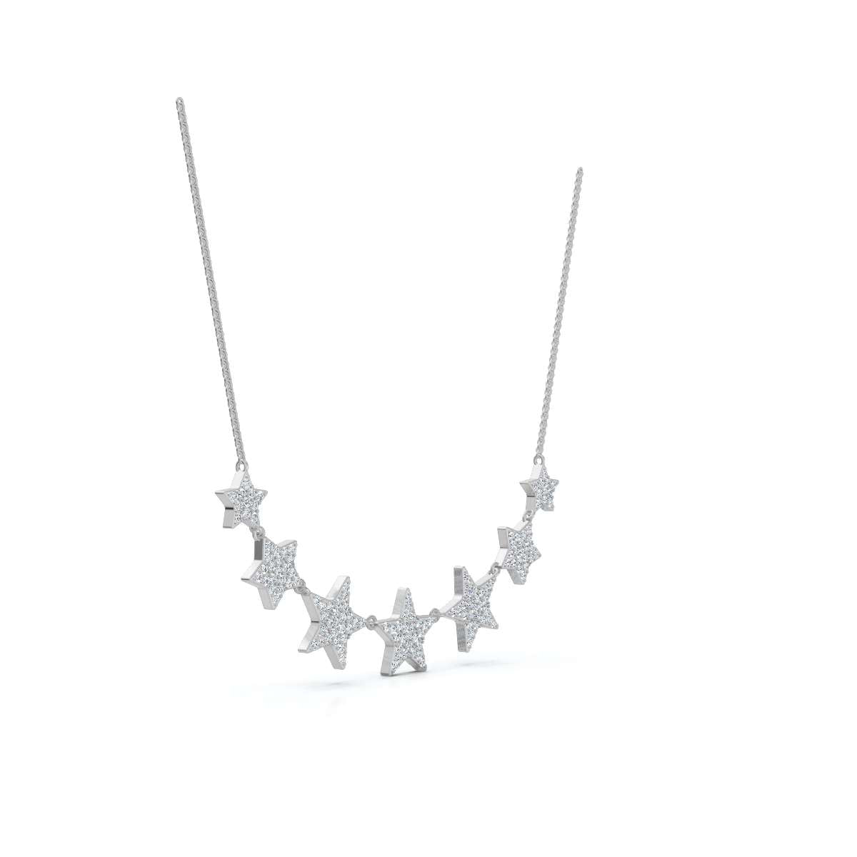 Star-shaped necklace on a white background