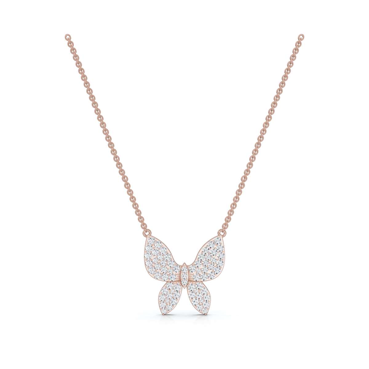 The Mariposa Pendant: 0.77 CTW Pavé Lab-Grown Diamond Butterfly Necklace Gold/Platinum