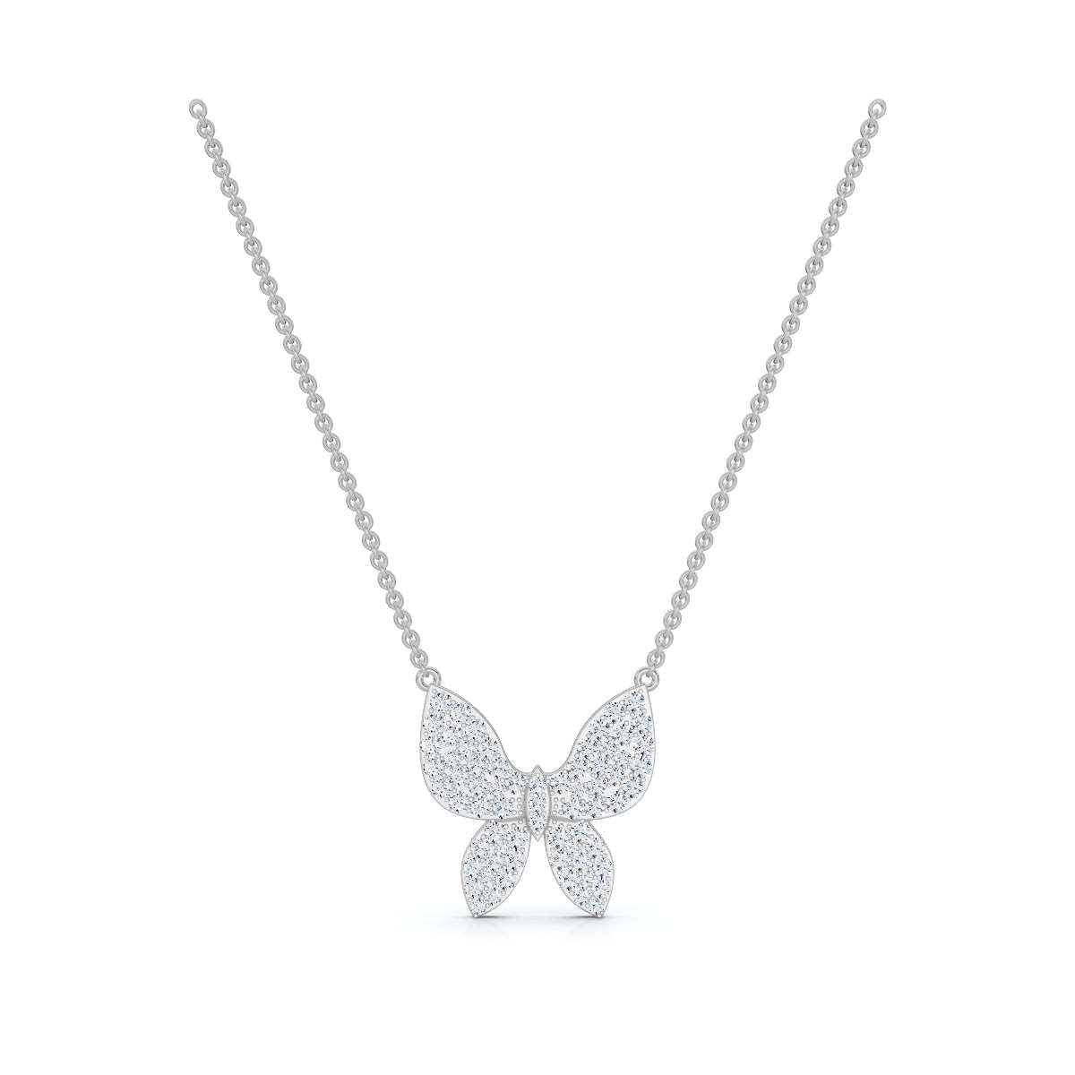 The Mariposa Pendant: 0.77 CTW Pavé Lab-Grown Diamond Butterfly Necklace Gold/Platinum