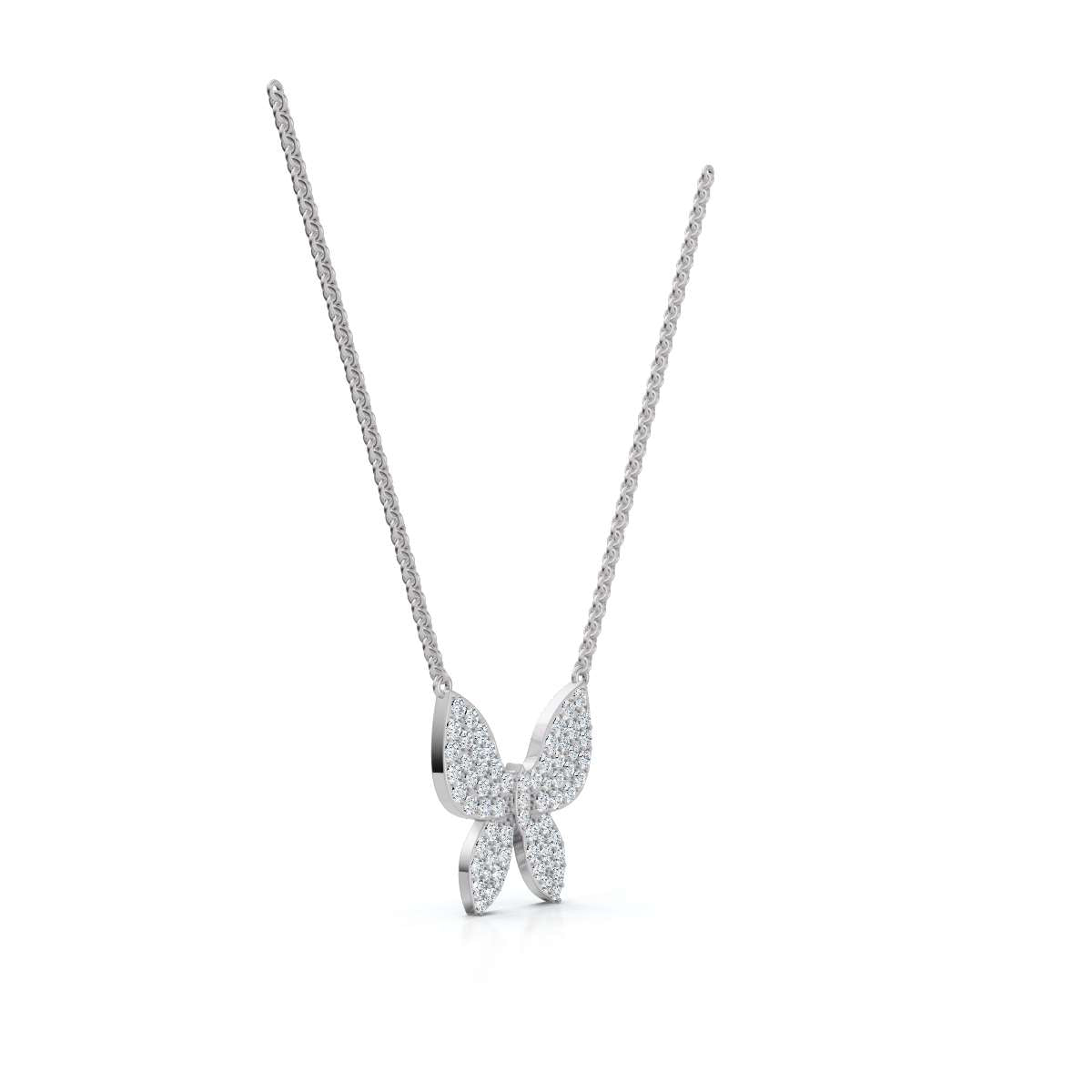 The Mariposa Pendant: 0.77 CTW Pavé Lab-Grown Diamond Butterfly Necklace Gold/Platinum