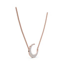 The Artemis Crescent: 0.50 CTW Micro-Pavé Diamond Stationary 14K-18K Gold/Platinum Necklace