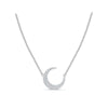 The Artemis Crescent: 0.50 CTW Micro-Pavé Diamond Stationary 14K-18K Gold/Platinum Necklace