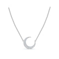 The Artemis Crescent: 0.50 CTW Micro-Pavé Diamond Stationary 14K-18K Gold/Platinum Necklace