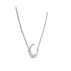 The Artemis Crescent: 0.50 CTW Micro-Pavé Diamond Stationary 14K-18K Gold/Platinum Necklace
