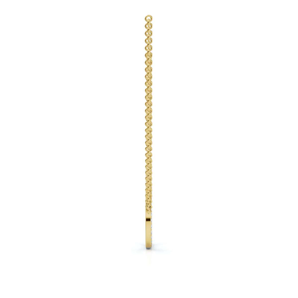 The Artemis Crescent: 0.50 CTW Micro-Pavé Diamond Stationary 14K-18K Gold/Platinum Necklace