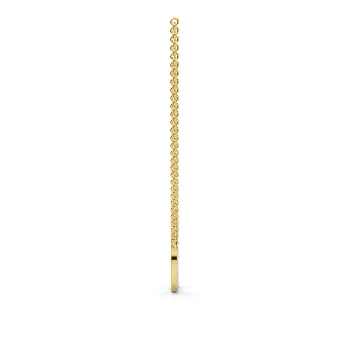 The Artemis Crescent: 0.50 CTW Micro-Pavé Diamond Stationary 14K-18K Gold/Platinum Necklace