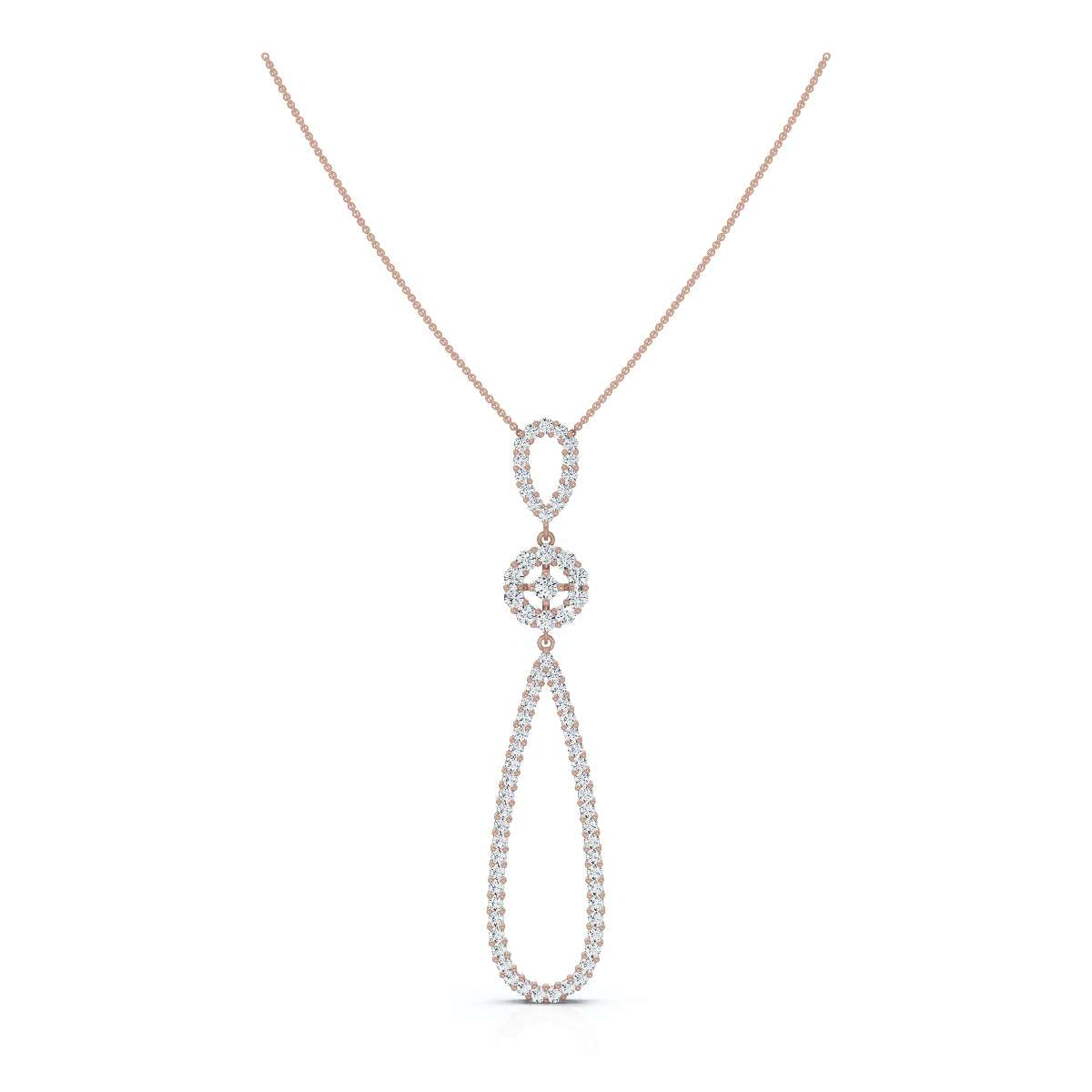 The Grand Cascade: 0.53 CTW Articulated Triple-Drop Diamond Pendant 14K-18K Gold/Platinum Necklace
