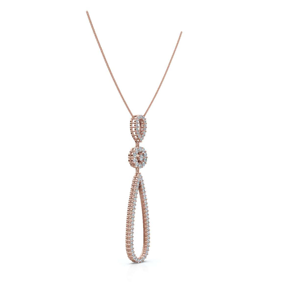 The Grand Cascade: 0.53 CTW Articulated Triple-Drop Diamond Pendant 14K-18K Gold/Platinum Necklace