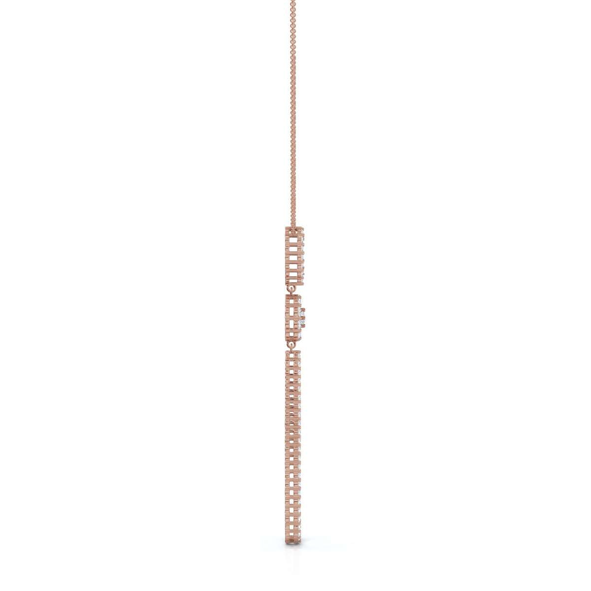 The Grand Cascade: 0.53 CTW Articulated Triple-Drop Diamond Pendant 14K-18K Gold/Platinum Necklace