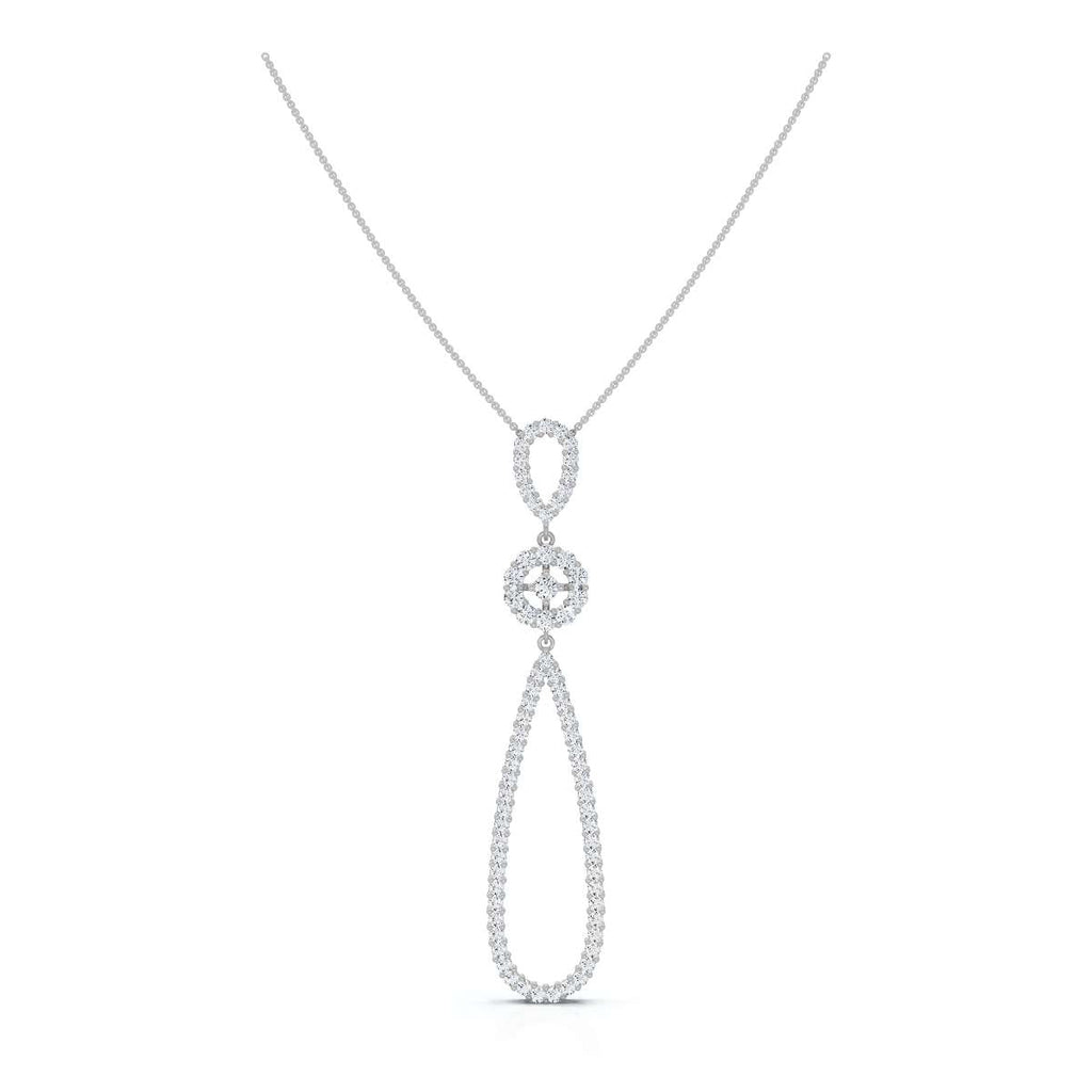 The Grand Cascade: 0.53 CTW Articulated Triple-Drop Diamond Pendant 14K-18K Gold/Platinum Necklace