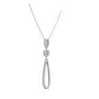 The Grand Cascade: 0.53 CTW Articulated Triple-Drop Diamond Pendant 14K-18K Gold/Platinum Necklace