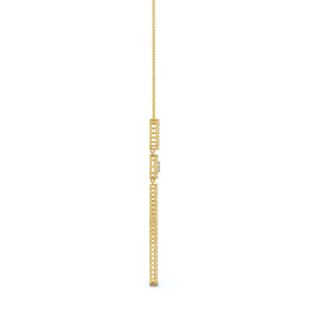 The Grand Cascade: 0.53 CTW Articulated Triple-Drop Diamond Pendant 14K-18K Gold/Platinum Necklace