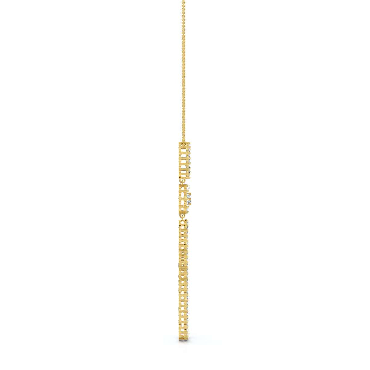 The Grand Cascade: 0.53 CTW Articulated Triple-Drop Diamond Pendant 14K-18K Gold/Platinum Necklace