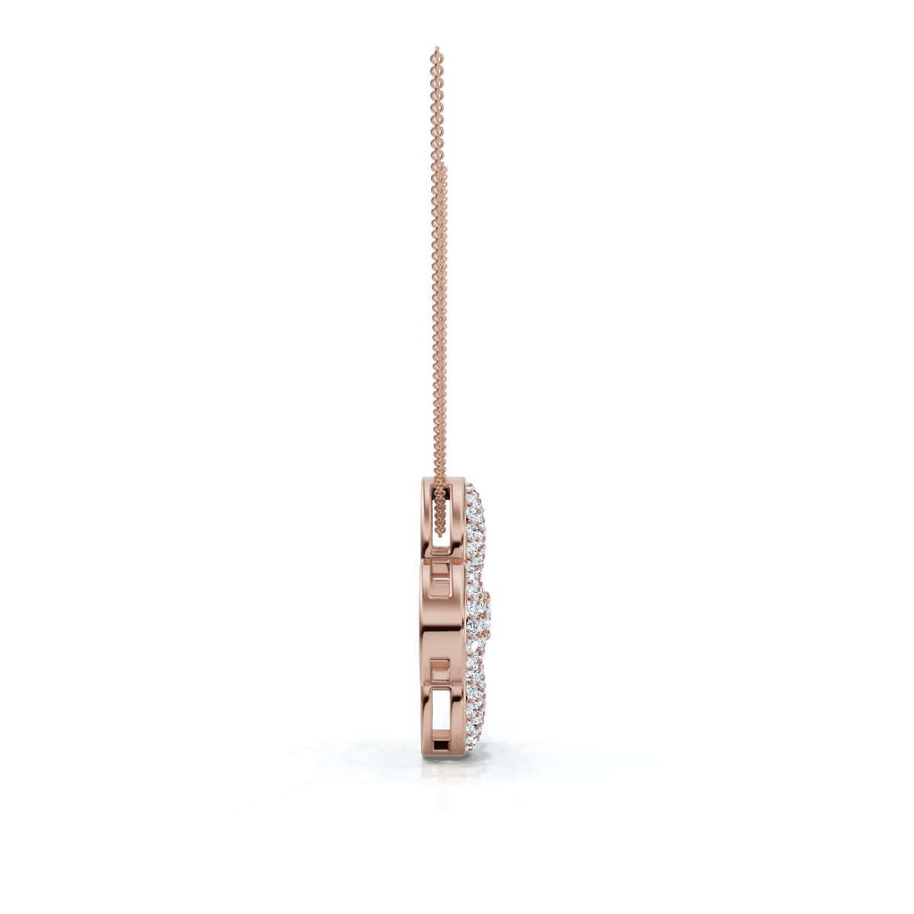The Lucky Clover: 0.75 CTW Micro-Pave Diamond Statement Pendant 14K-18K Gold/Platinum Necklace