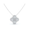 The Lucky Clover: 0.75 CTW Micro-Pave Diamond Statement Pendant 14K-18K Gold/Platinum Necklace
