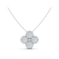 The Lucky Clover: 0.75 CTW Micro-Pave Diamond Statement Pendant 14K-18K Gold/Platinum Necklace