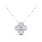 The Lucky Clover: 0.75 CTW Micro-Pave Diamond Statement Pendant 14K-18K Gold/Platinum Necklace
