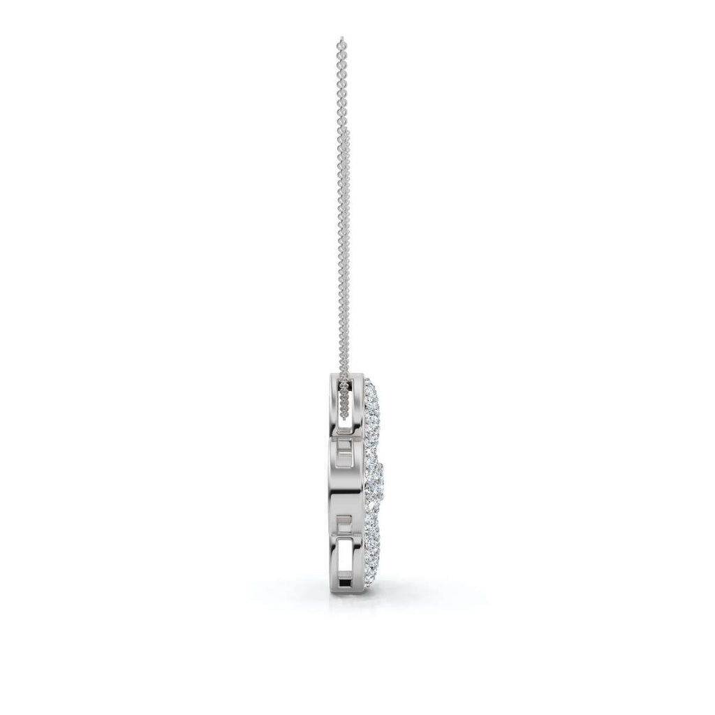 The Lucky Clover: 0.75 CTW Micro-Pave Diamond Statement Pendant 14K-18K Gold/Platinum Necklace