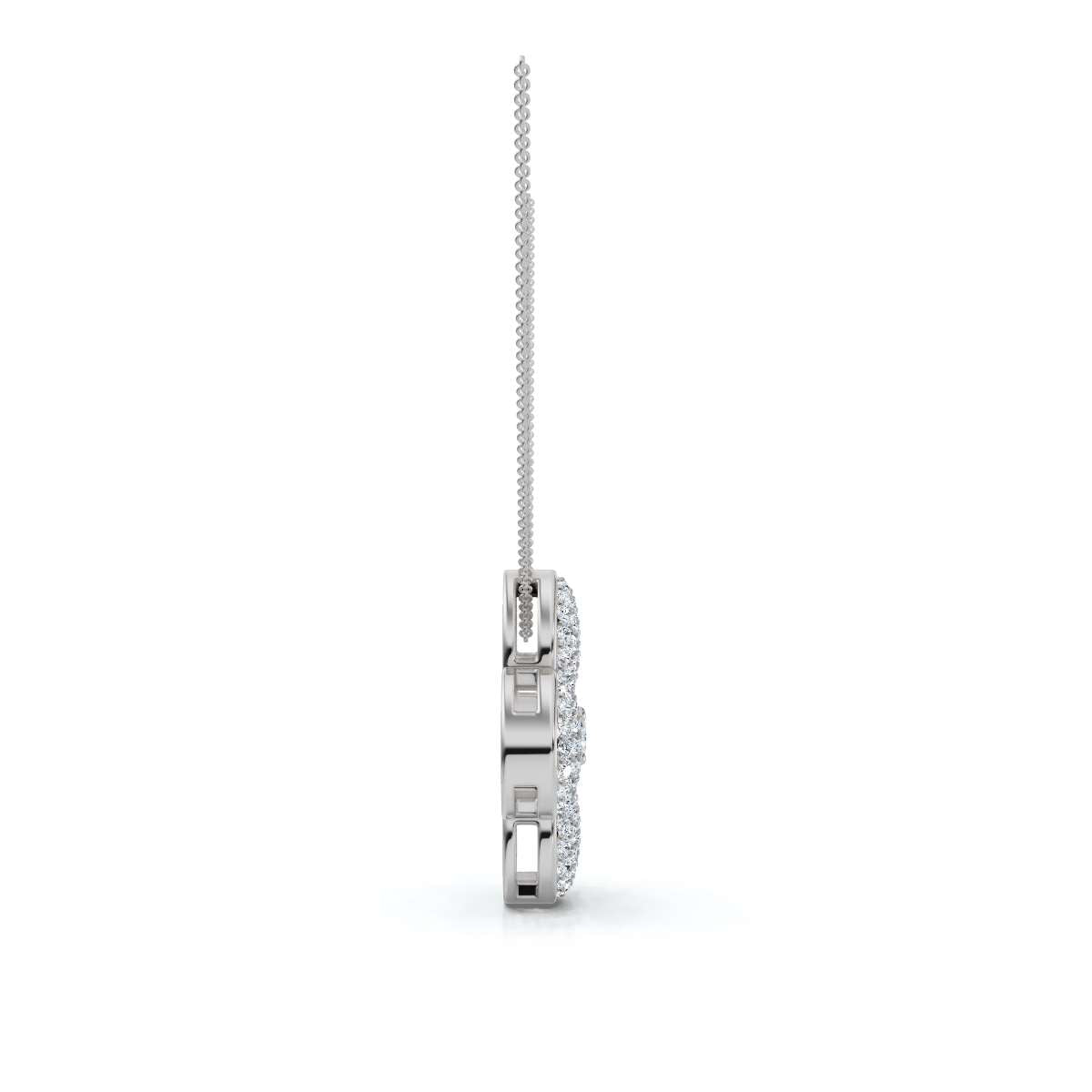 The Lucky Clover: 0.75 CTW Micro-Pave Diamond Statement Pendant 14K-18K Gold/Platinum Necklace