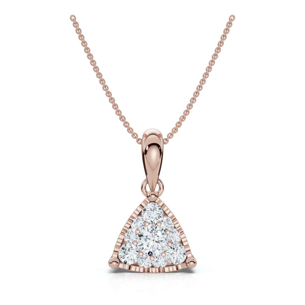 The Trinity Pendant: 0.55 CTW Trillion Cluster Lab-Grown Diamond Necklace 14K-18K Gold/Platinum