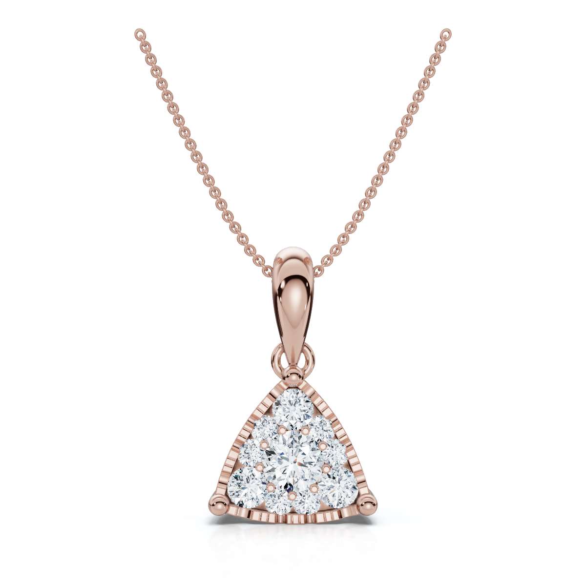 The Trinity Pendant: 0.55 CTW Trillion Cluster Lab-Grown Diamond Necklace 14K-18K Gold/Platinum