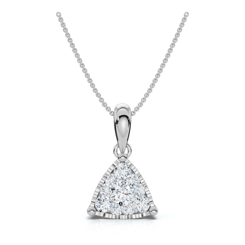 The Trinity Pendant: 0.55 CTW Trillion Cluster Lab-Grown Diamond Necklace 14K-18K Gold/Platinum