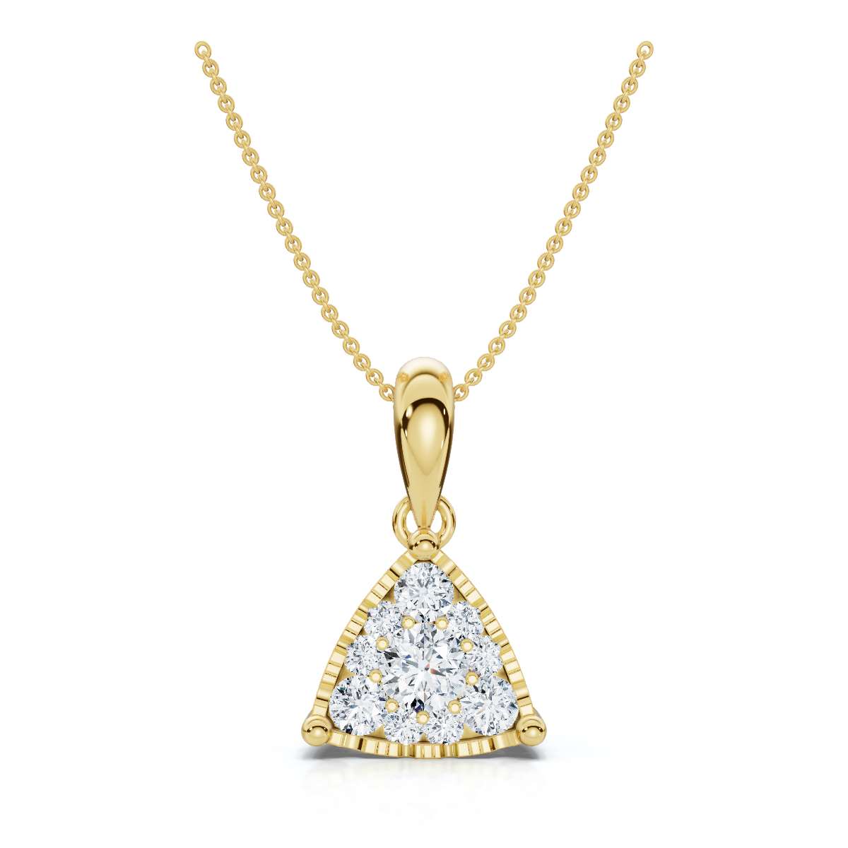 The Trinity Pendant: 0.55 CTW Trillion Cluster Lab-Grown Diamond Necklace 14K-18K Gold/Platinum