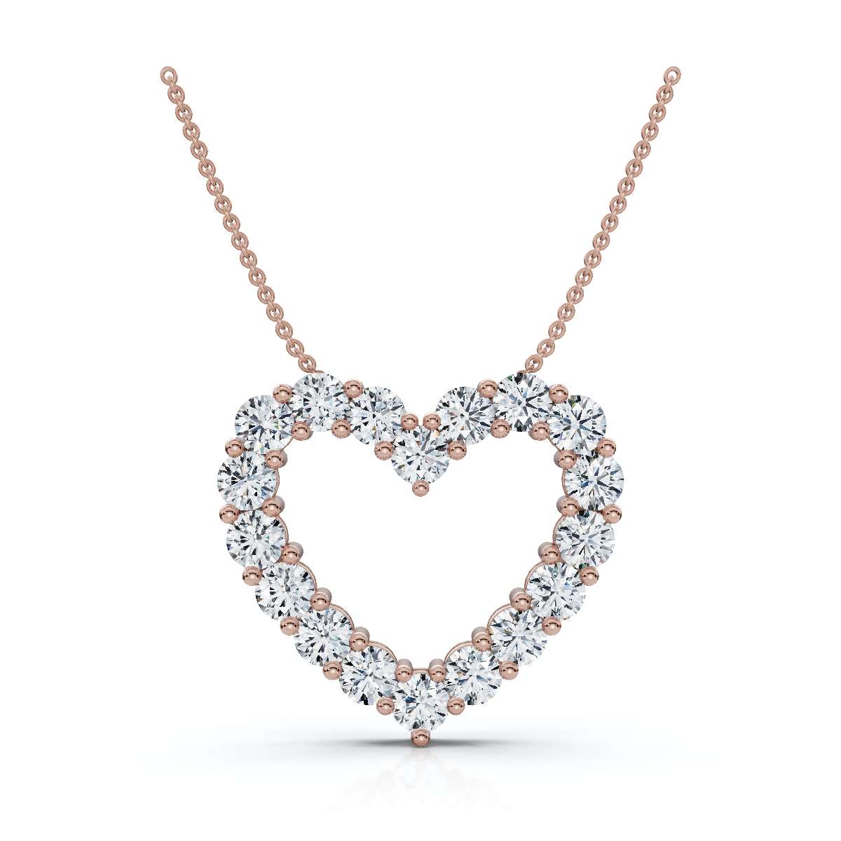 The Valentina Pendant: 1.44 CTW Open Heart Lab-Grown Diamond Necklace 14K-18K Gold/Platinum
