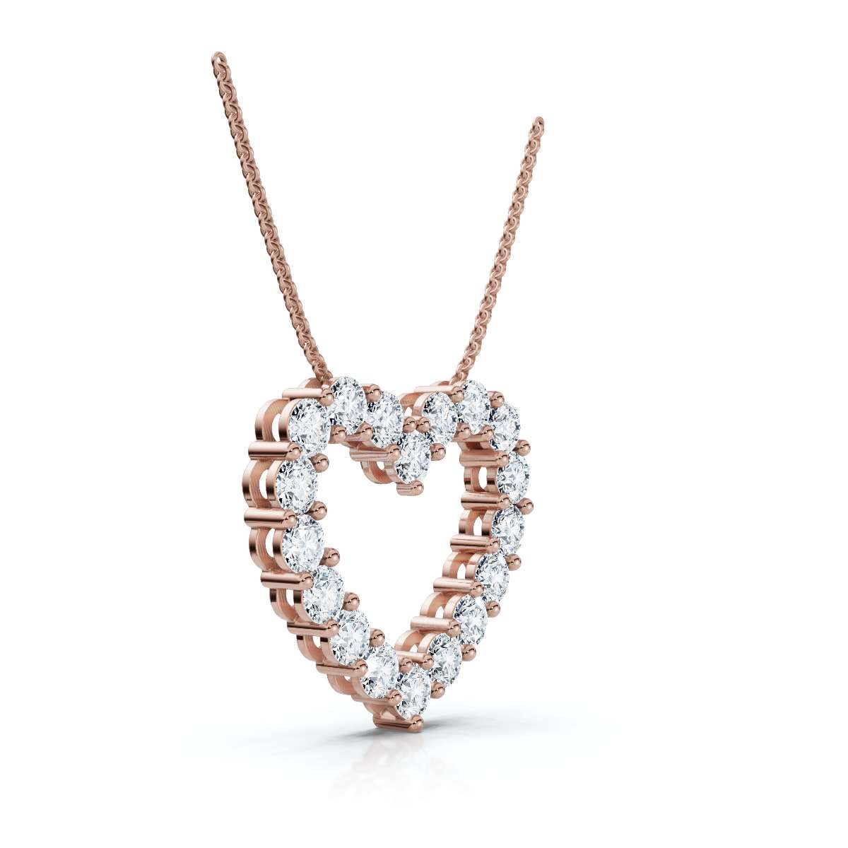 The Valentina Pendant: 1.44 CTW Open Heart Lab-Grown Diamond Necklace 14K-18K Gold/Platinum