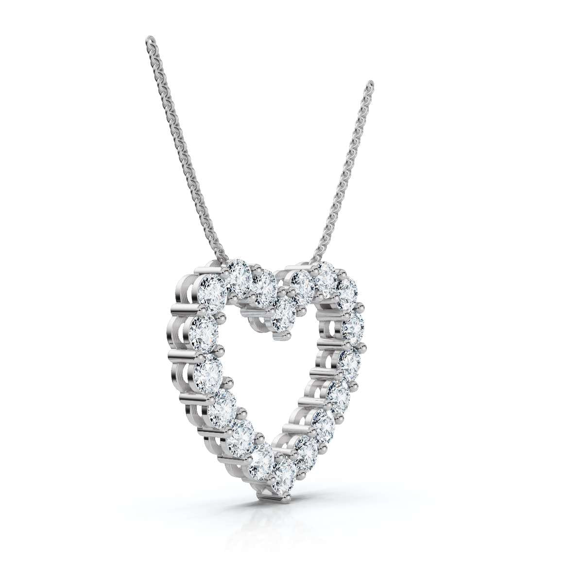 The Valentina Pendant: 1.44 CTW Open Heart Lab-Grown Diamond Necklace 14K-18K Gold/Platinum