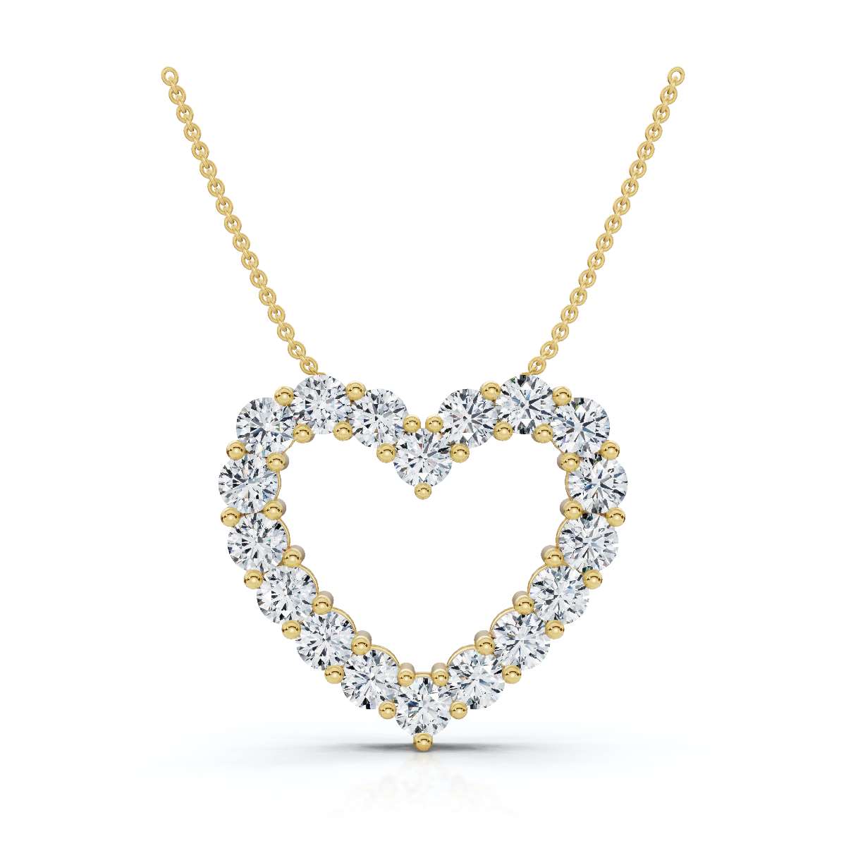 The Valentina Pendant: 1.44 CTW Open Heart Lab-Grown Diamond Necklace 14K-18K Gold/Platinum
