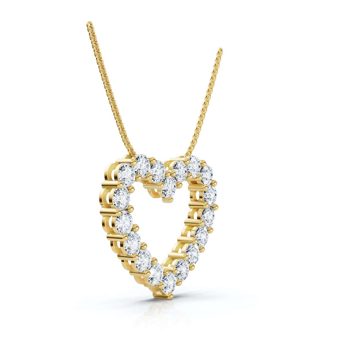 The Valentina Pendant: 1.44 CTW Open Heart Lab-Grown Diamond Necklace 14K-18K Gold/Platinum