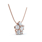 The Blossom Cluster: 1.25 CTW Five-Stone Diamond Floral Pendant 14K-18K Gold/Platinum Necklace
